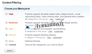 opendns content filtering 300x176 Use OpenDNS to browse Internet faster, safer and smarter   Part2