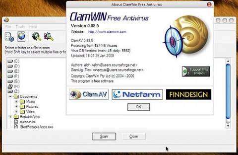 clamwin 480x312 Top Free Anti Virus softwares to protect your System