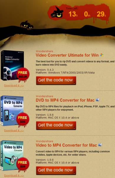 Grab Wondershare Video Convertor Ultimate, MP4 Convertor License for Free