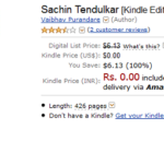 Sachin Tendulkar free Kindle edition