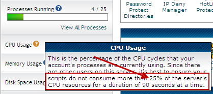 Hostgator Cpu usage