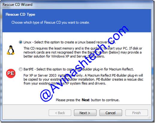 Macrium reflect Rescue CD