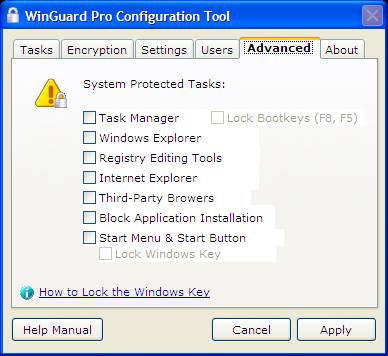 Winguard tasks password