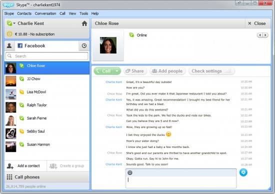 Facebook skype