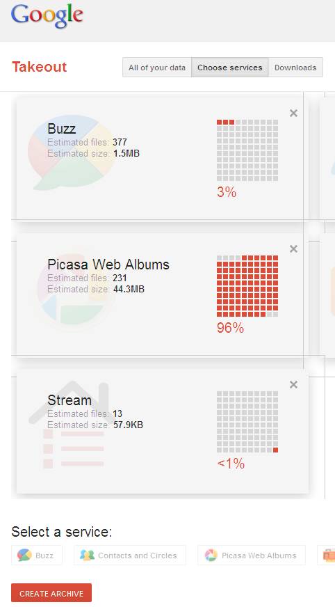 Google+ data archieve