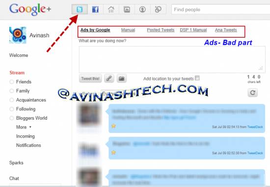 Google+ twitter