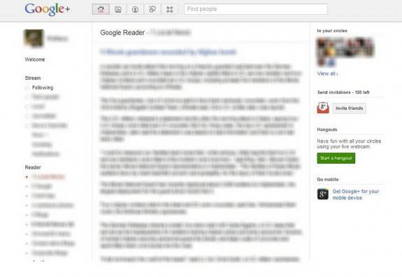 GReader in Google+