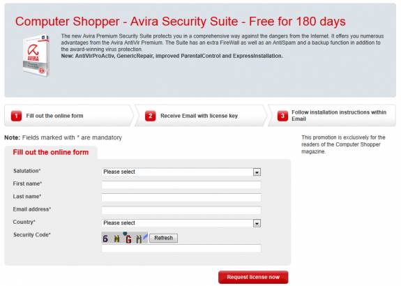 free Avira security license key