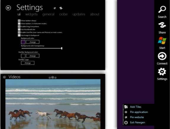 Metro UI settings