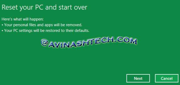 Reset Windows 8 PC
