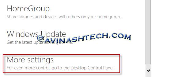 Windows 8 settings