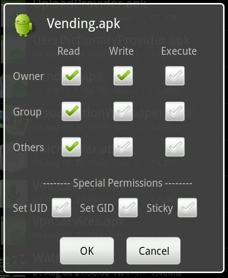 Android Market -permissions