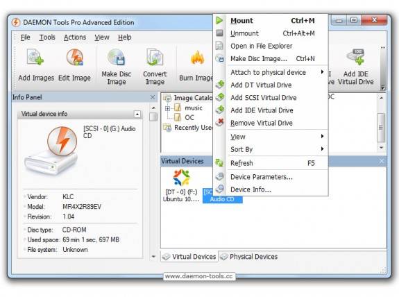 Daemon tool pro GUI
