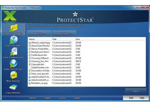 erase files folders