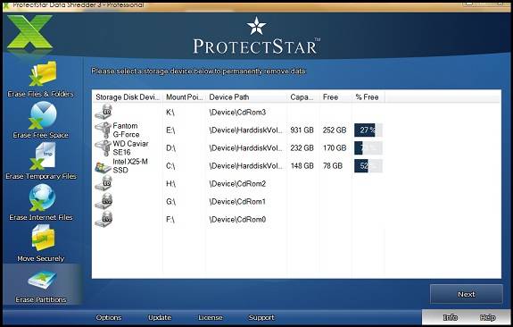 erase partitions