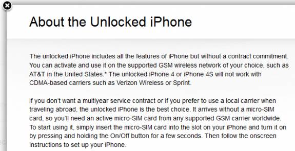 unlocked iPhone 4s about
