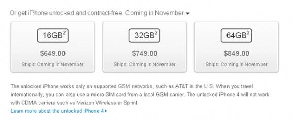unlocked iPhone 4s price