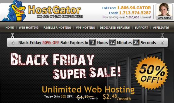Black Friday HostGator discount Coupon
