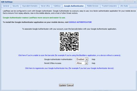 LastPass bar code