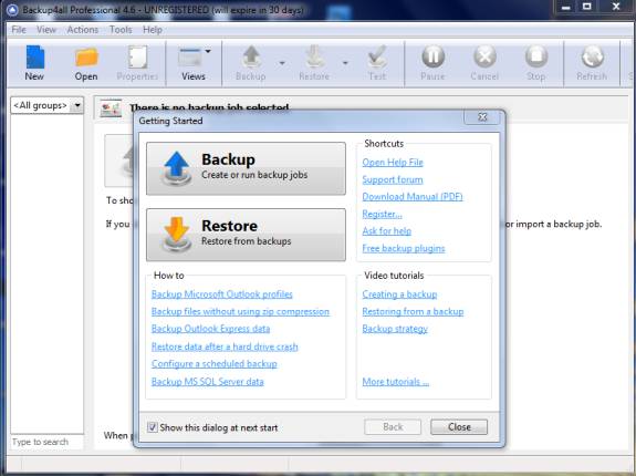 Backup4all Main