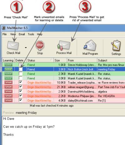 Using Mailwasher