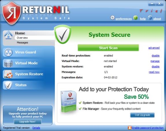 Returnil system secure