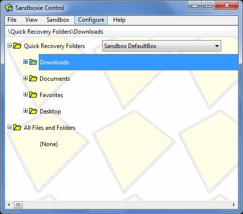 Sandboxie files folders Isolate files and folders