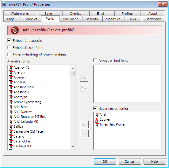 Embedding fonts of Office document into PDF