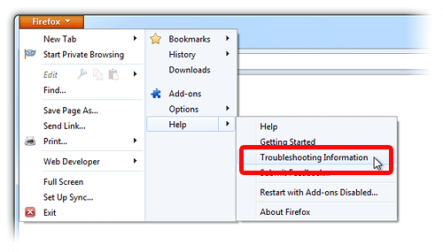 Reset Firefox