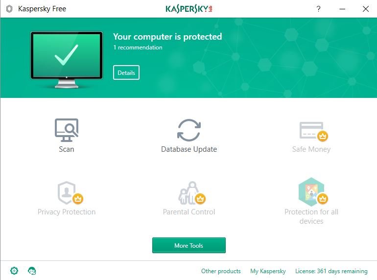 Kaspersky Free Antivirus: Review 1