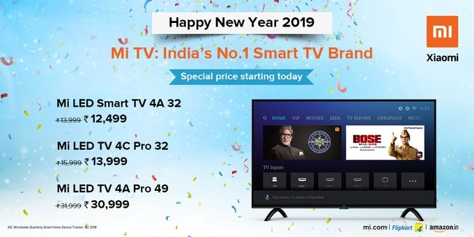 Xiaomi Mi TV Price drop