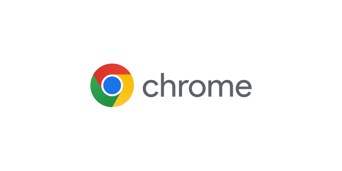 Google Chrome logo with the multicoloured circle icon and grey Chrome wordmark on a white background