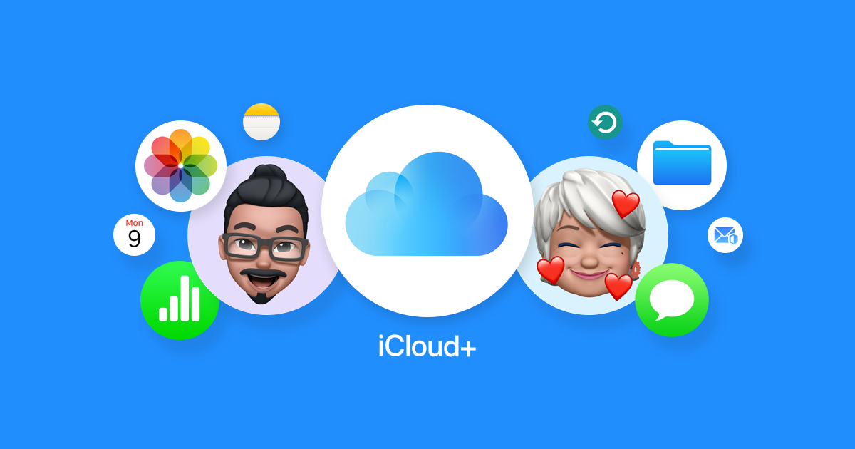 Apple iCloud+ branding, the subscription that includes the Hide My Email alias feature