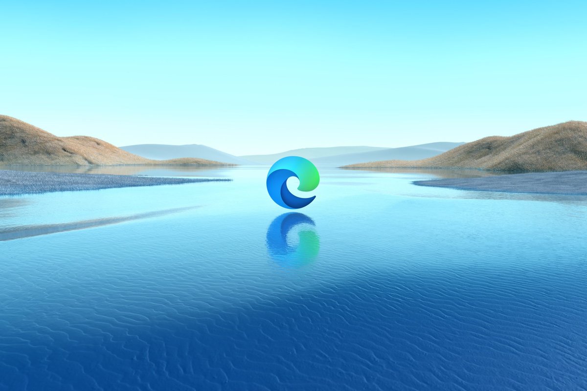Microsoft Edge logo reflected over water, representing the Edge 152 update