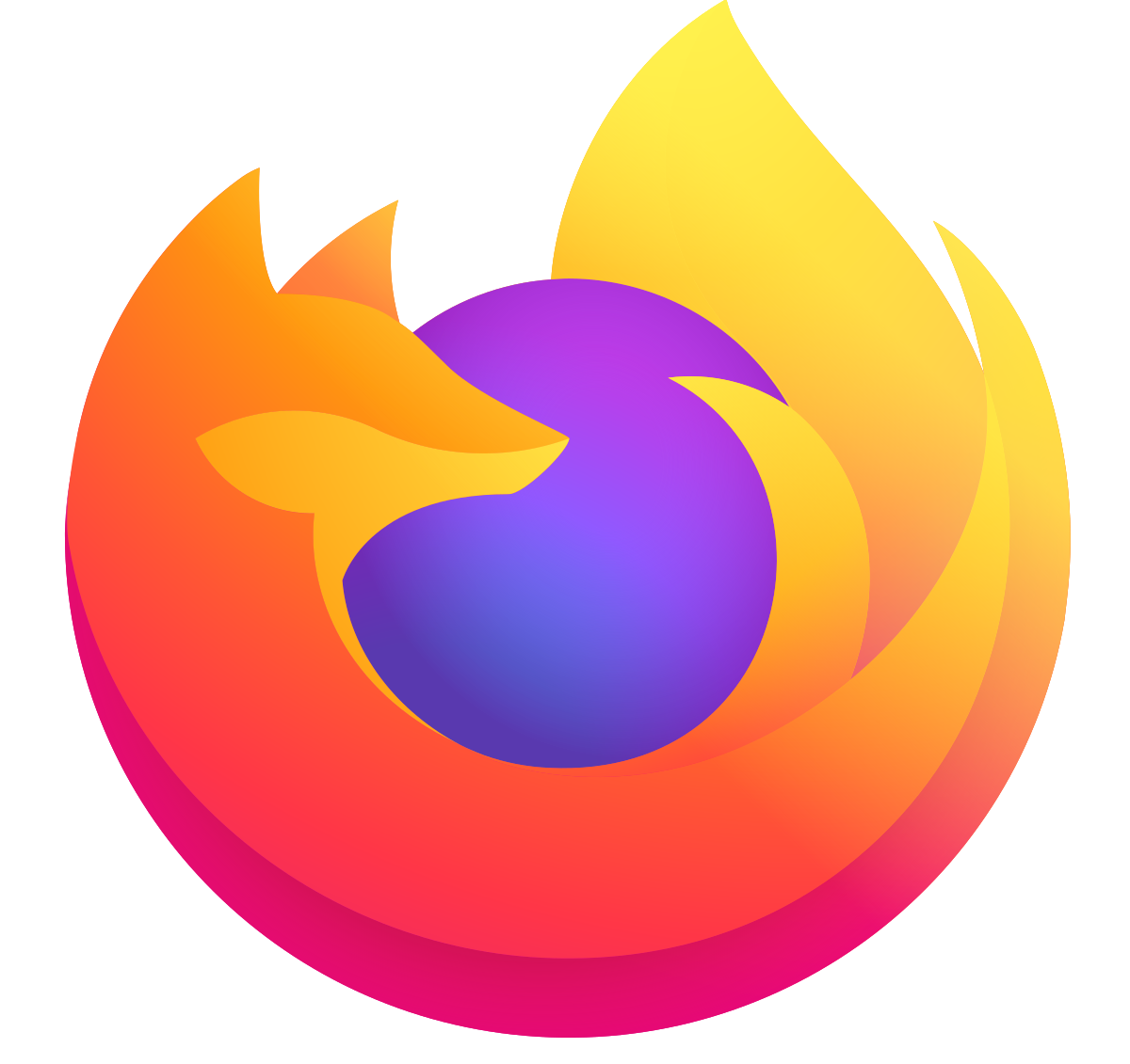 Firefox browser logo, the orange fox curled around a blue globe